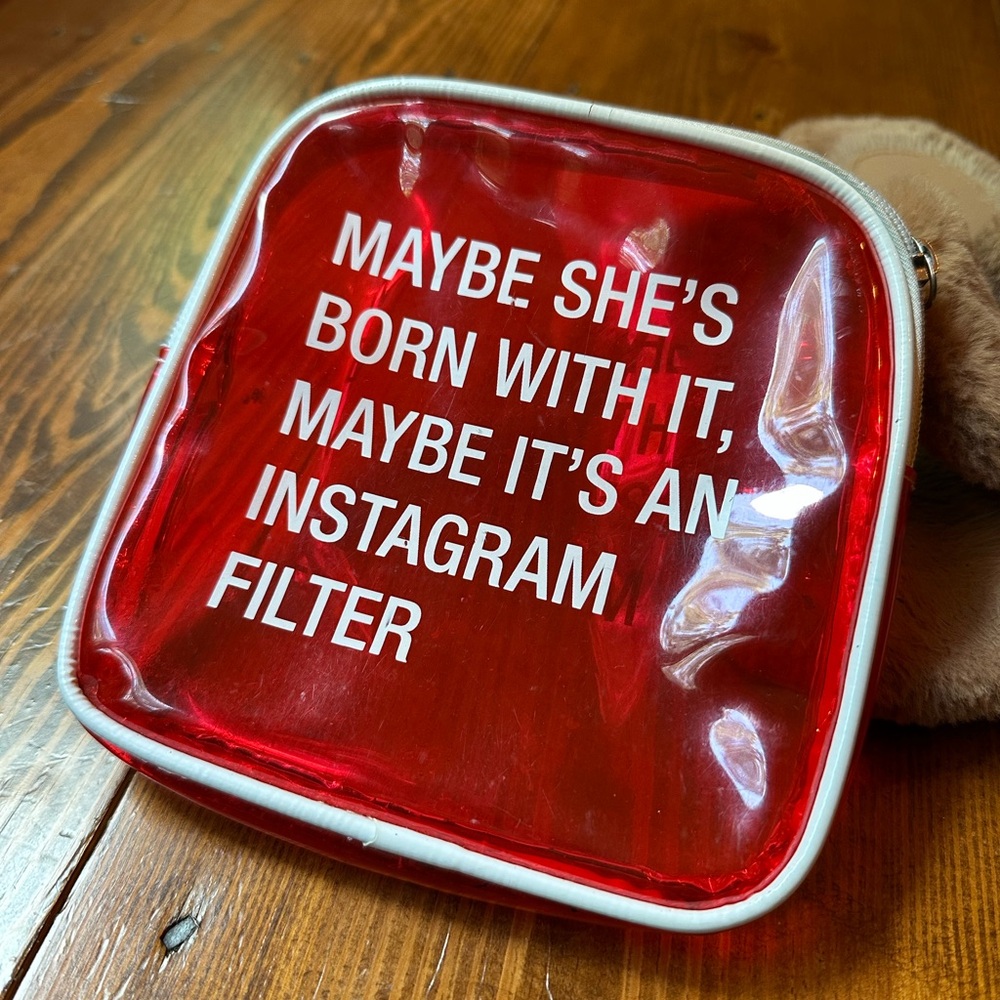 Red Transparent Cosmetic Pouch